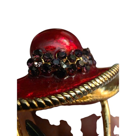 Red Hat Society Mixed jewelry Lot of 5 Brooch Pins x3 Glass Necklace *Bracelet* - Picture 10 of 10